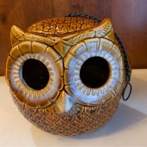 Coynes Co Hand Glazed Ceramic Hanging Birdhouse or Bank with Bottom Stopper